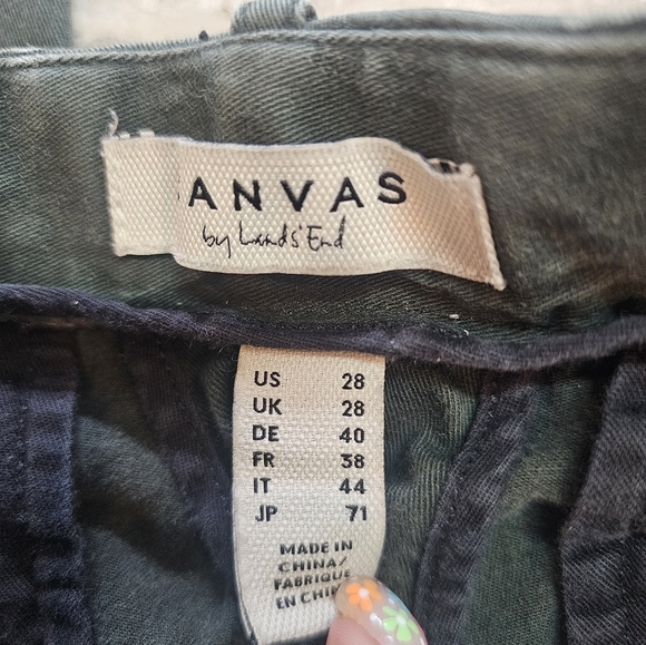 Canvas Lands End Pant Olive Green Cotton 28 - Picture 3 of 12